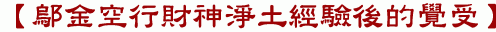 【鄔金空行財神淨土經驗後的覺受】