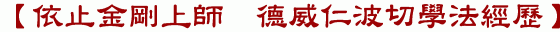 【依止金剛上師 德威仁波切學法經歷】