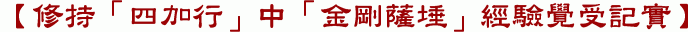 【修持「四加行」中「金剛薩埵」經驗覺受記實】
