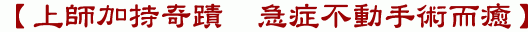 【上師加持奇蹟 急症不動手術而癒】